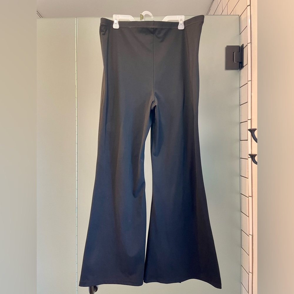 American Eagle Black Everything Highest Waist Slit Flare Leggings